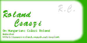 roland csaszi business card